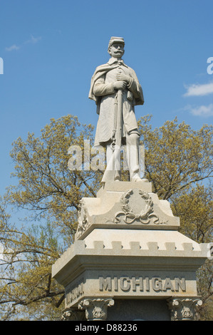 Monumento ai soldati del Michigan, Shiloh National Military Park, Tennessee. Fotografia digitale Foto Stock
