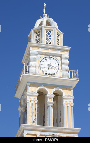 Campanile della chiesa in Santorini Island, Grecia Foto Stock