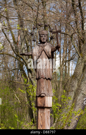 Gesù scolpita in legno figura nel Museo della Campagna Mazovian in Sierpc, Polonia Foto Stock