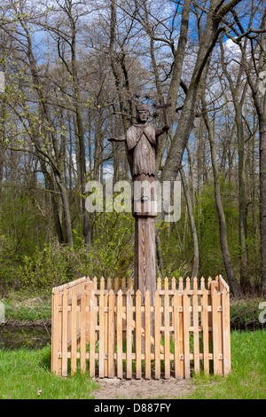 Gesù scolpita in legno figura nel Museo della Campagna Mazovian in Sierpc, Polonia Foto Stock