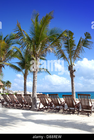 La costa del mare nel Parco di Xcaret vicino a Cozumel, Messico Foto Stock