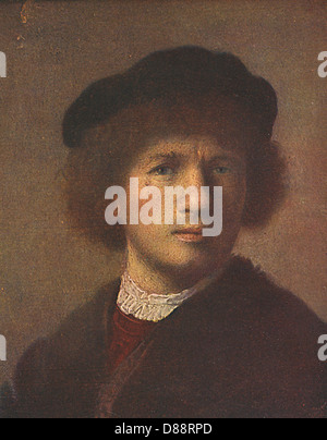 REMBRANDT van Rijn, autoritratto Foto Stock