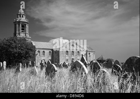 La Chiesa di San Giorgio, la riforma, Portland, Dorset in bianco e nero Foto Stock