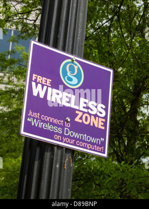 Libero accesso Wireless, downtown Greenville, SC, STATI UNITI D'AMERICA Foto Stock