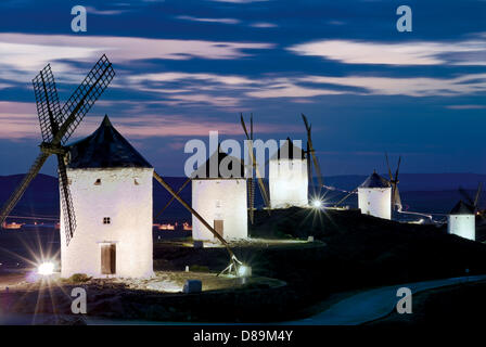 Windmühlen von Consuegra in Kastilien- La Mancha Foto Stock