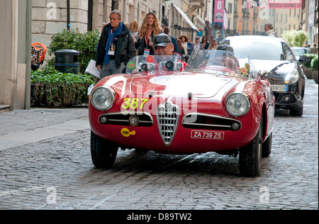 Alfa Romeo Giulietta sport 750g, 1000 mille miglia, Brescia, lombardia, italia Foto Stock