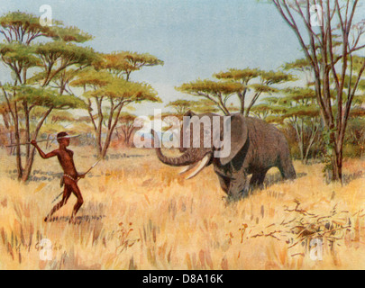 Caccia all'elefante - Africa Foto Stock