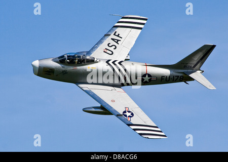 Vintage USAF Jet North American Sabre F86G-SABR 8178 battenti di Old Warden Shuttleworth corteo militare Foto Stock
