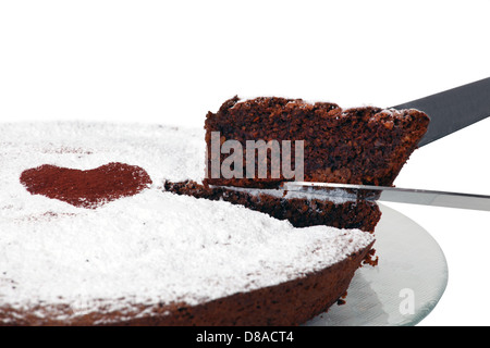 Un tipico dolce italiano torta caprese di cioccolato e mandorle Foto Stock