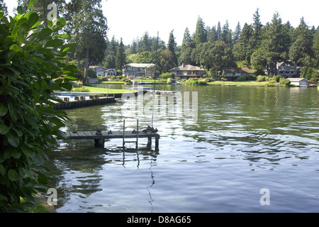 Lake Oswego fondata 1847 Oregon, nuoto, sci d'acqua, pesca,Clackamas indiani, Tualatin Valley, Oregon ditta Ferro,Lago,nautica, Foto Stock