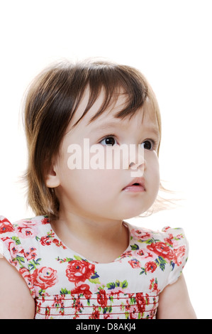 Ritratto di una giovane donna bambino guardando perplesso Foto Stock