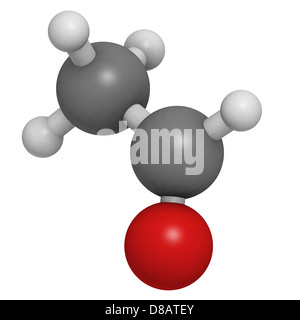 Acetaldeide (etanale) molecola, struttura chimica. Foto Stock