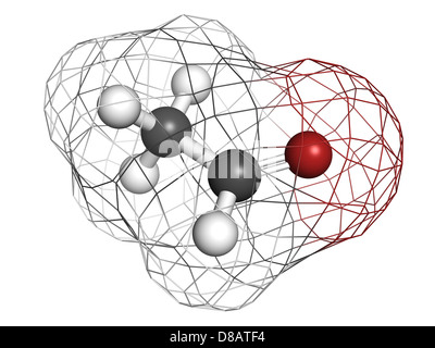 Acetaldeide (etanale) molecola, struttura chimica. Foto Stock