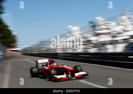 Il Principato di Monaco, 23 maggio 2013. Motorsports: FIA Formula One World Championship 2013, il Grand Prix di Monaco, #3 Fernando Alonso (ESP, la Scuderia Ferrari), Credit: DPA/Alamy Live News Foto Stock