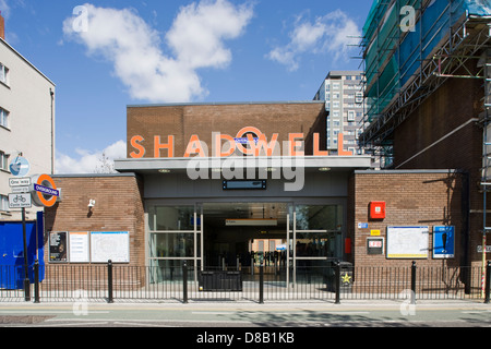 London Overground East London Railway Shadwell Station Foto Stock