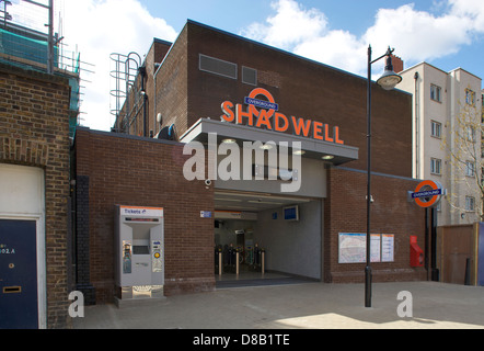 London Overground East London Railway Shadwell Station Foto Stock