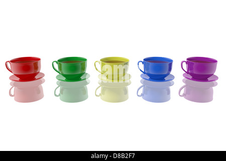 Colorate tazze di caffè Foto Stock