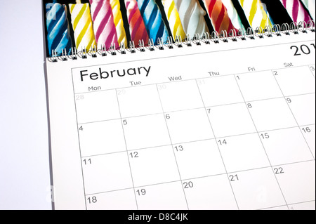 Calendario vuoto pagina - Febbraio 2013 Foto Stock