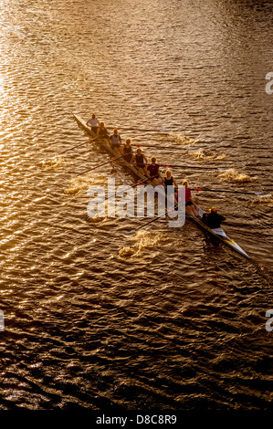 Barca a remi sul fiume Ouse, York, Regno Unito. Foto Stock