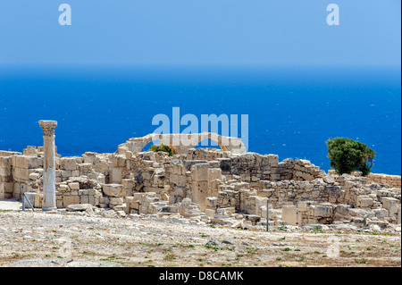 Resti di una basilica paleocristiana nella città antica Kourion su Cipro Foto Stock