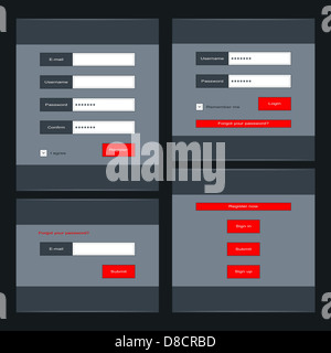 Form per il login Foto Stock