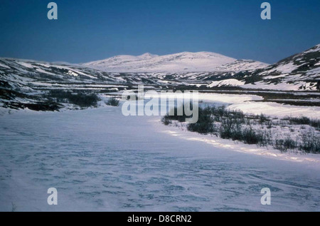 Fiume Kisaralik d'inverno. Foto Stock