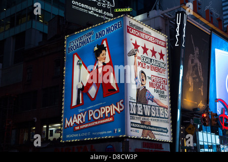 Mary Poppins Broadway Show Sign Times Square America New York City NY Big Apple USA Foto Stock