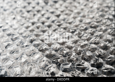 Bubble wrap il materiale di imballaggio vicino la vista in dettaglio Foto Stock