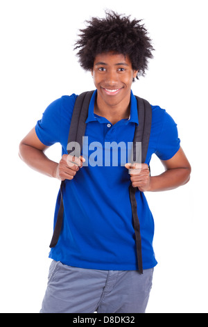 Giovane americano africano isolati su sfondo bianco - popolo africano Foto Stock