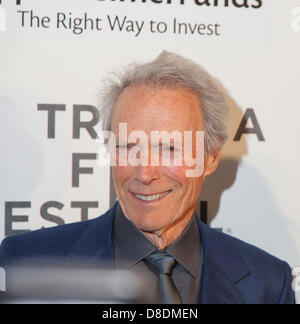 New York, Stati Uniti d'America - 27 Aprile 2013: Attore Clint Eastwood assiste 2013 Tribeca Film Festival a BMCC Tribeca il 27 aprile 2013 a New York Foto Stock