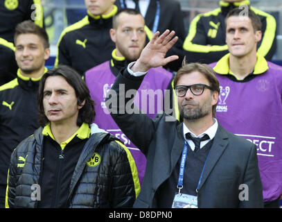 Londra, Regno Unito. 25 Maggio, 2013. Jurgen Klopp Manager del Borussia Dortmund prima della finale di Champions League tra Bayern Monaco e Borussia Dortmund dallo stadio di Wembley. Credit: Azione Plus immagini di sport/Alamy Live News Foto Stock