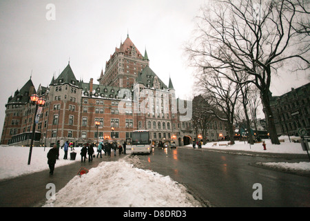 Chateau Frontenac è un grand hotel in Quebec City, che attualmente è gestito come Fairmond Le Chateau Frontenac. Foto Stock