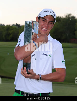 Wentworth, Virginia Water, UK. 26 Maggio, 2013. Matteo Manassero (ITA) vince il 2013 BMW PGA Championship di Wentworth Golf Club. Foto Stock