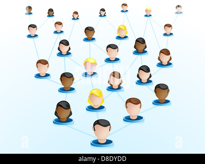 Vettore - Crowdsourcing icone di rete Foto Stock