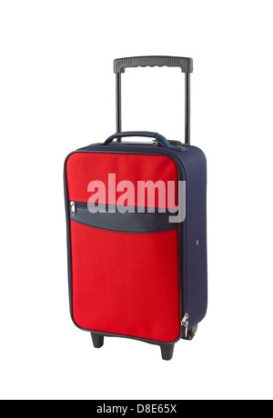 Il rosso e il blu bagagli con due ruote Foto Stock
