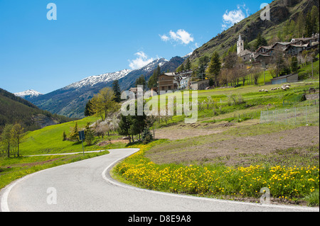 Europa Provincia di Torino Piemonte Orsiera Rocciavriè Park Usseaux il villaggio Foto Stock