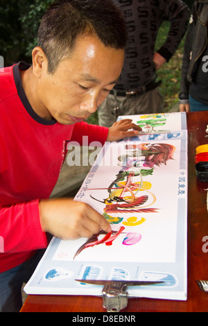 Artista nel Parco Eling Chongqing Cina Foto Stock