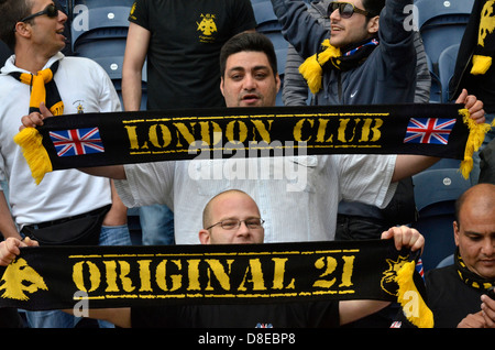 Gli appassionati di AEK Atene presso la pre-stagione amichevole v Preston North End Foto Stock