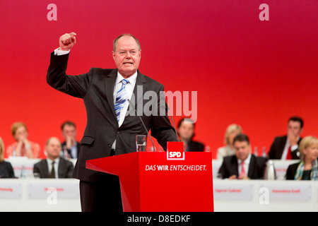 Augsburg, Germania, il cancelliere candidato Peer Steinbrueck, SPD Foto Stock