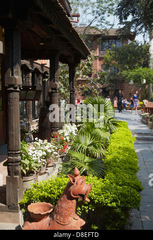 Motivi di Dwarika's Hotel, Kathmandu, Nepal Foto Stock