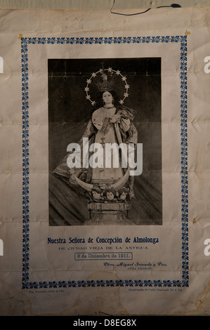 Poster antichi (1911), festa o festival dell'Immacolata Concezione, Ciudad Vieja, Antigua, Guatemala. © Kraig Lieb Foto Stock