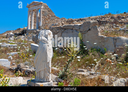 Antico tempio di Iside a Isola di Delos in Grecia Foto Stock
