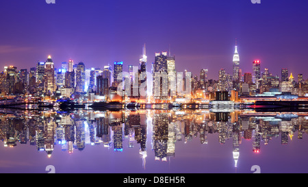 Panorama del centro cittadino di New York City Foto Stock