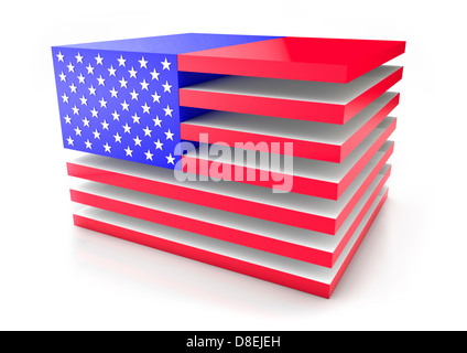 Noi - American - Stelle e strisce di bandiera - 3D Concept Foto Stock