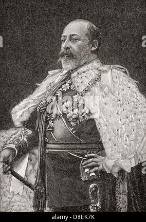 Edward VII, 1841 - 1910. Re del Regno Unito e i domini britannici e Imperatore dell'India. Foto Stock