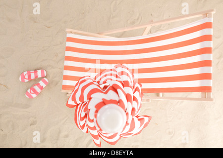 Sedia spiaggia in sabbia Foto Stock