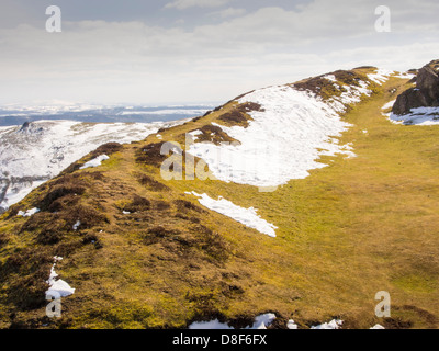 La terra dei bastioni di un antico colle fort su Caer Caradoc una famosa collina sopra Church Stretton Foto Stock