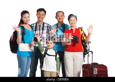 Tutta la famiglia in viaggio Foto Stock