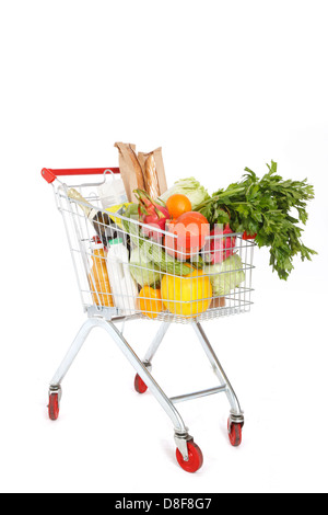 Il cibo nel carrello Foto Stock