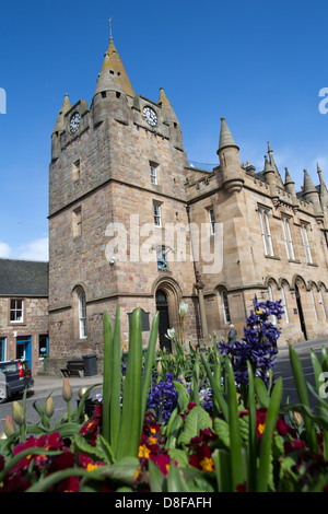 Città di Tain Scozia Vista pittoresca di Tain Tolbooth torre. Foto Stock